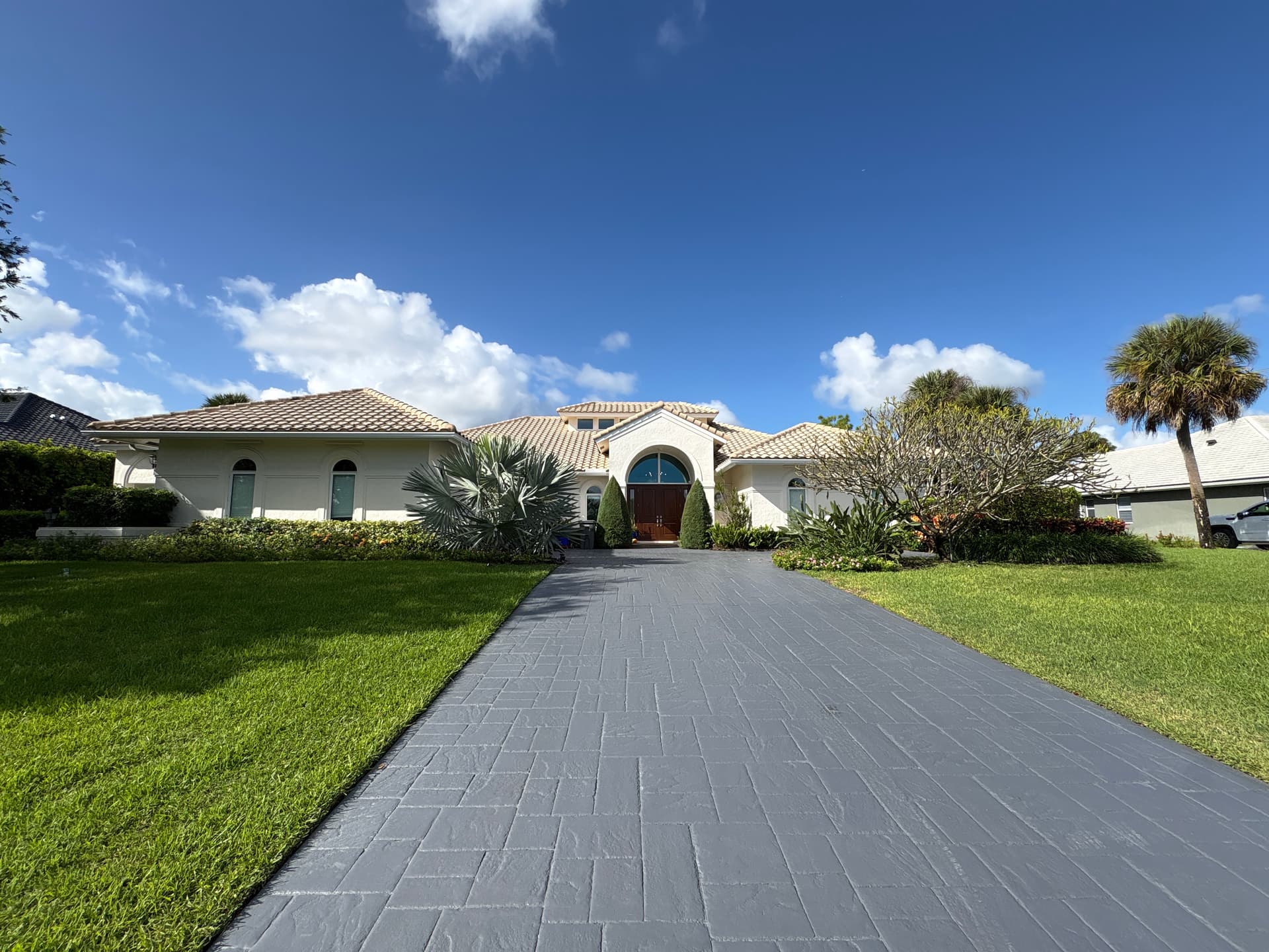 Exterior Window Cleaning on a West Palm Beach Estate Home image